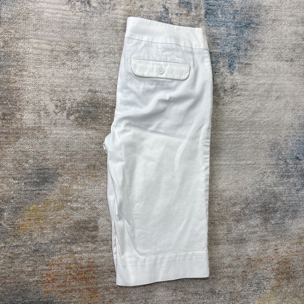 Harold's Women's White Capri Pants Size 2 Cotton Blend Casual Crop Pants